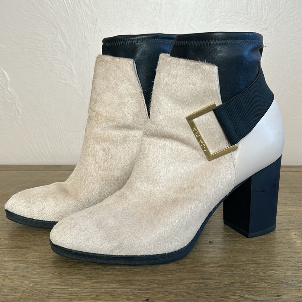 Calvin Klein Women’s Booties. Size 10. Cream/ Black Color. - Picture 2 of 13